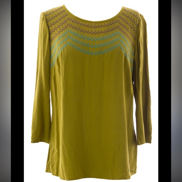Boden Tops - Boden women’s embroidered blouse 3/4 sleeve US 6